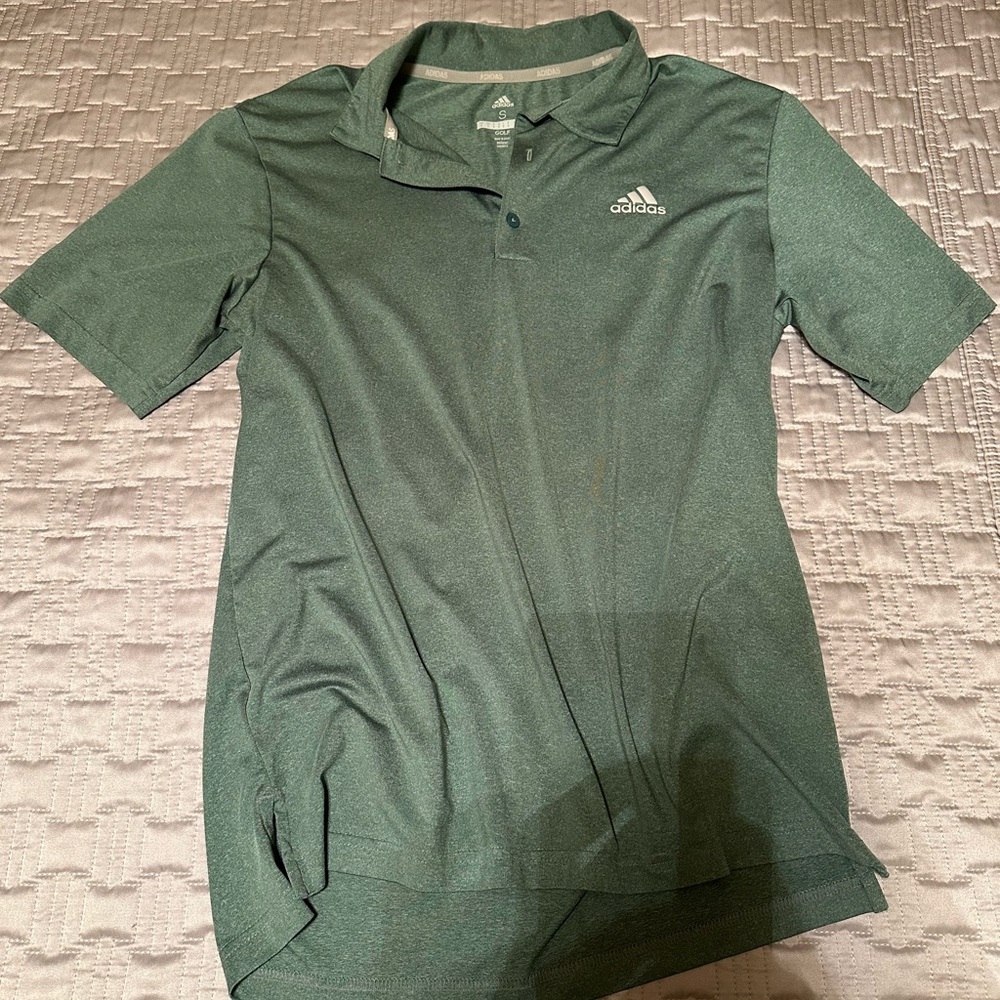Green Adidas golf polo